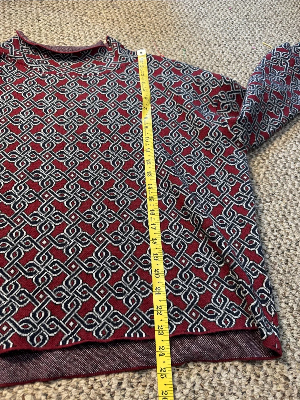 Maeve Anthropologie Carys Mock-Neck Geometric Sweater size XL